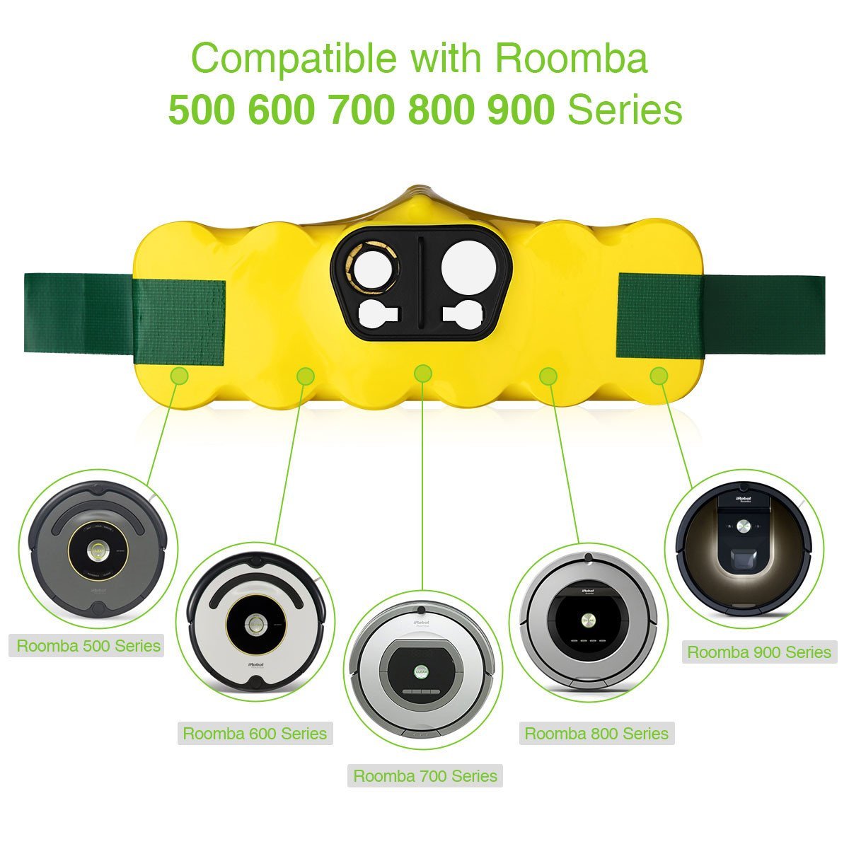 Batería Ni-MH de 14,4 V y 6000 mAh para iRobot Roomba 500 600 700 800 785  530 560 650 630