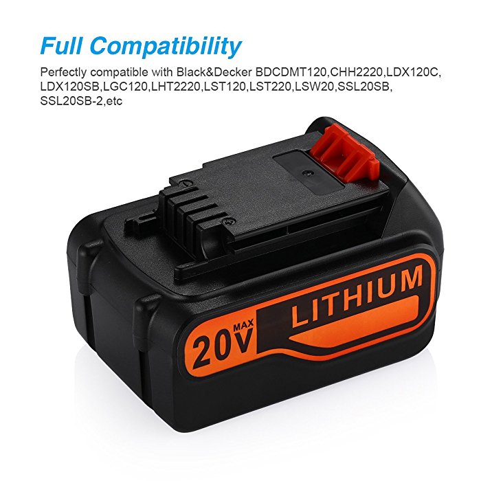 KINGTIANLE 2packs Replace Battery for Black and Decker 20v Max 2500mAh,  LBXR20 Replacement Battery LB20 LBX20 LBX4020 Extended Run Time Cordless  Power
