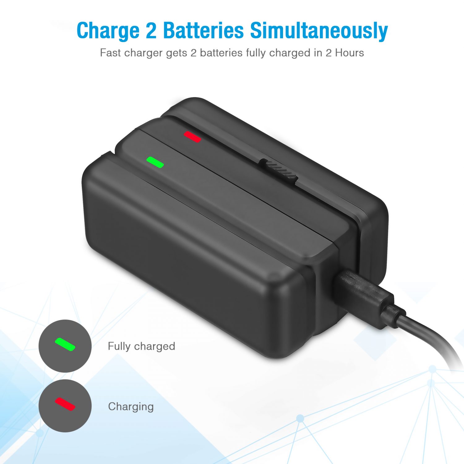 Powerextra 1500mAh Battery Pack and Dual Charger Base Bundle Compatible ...